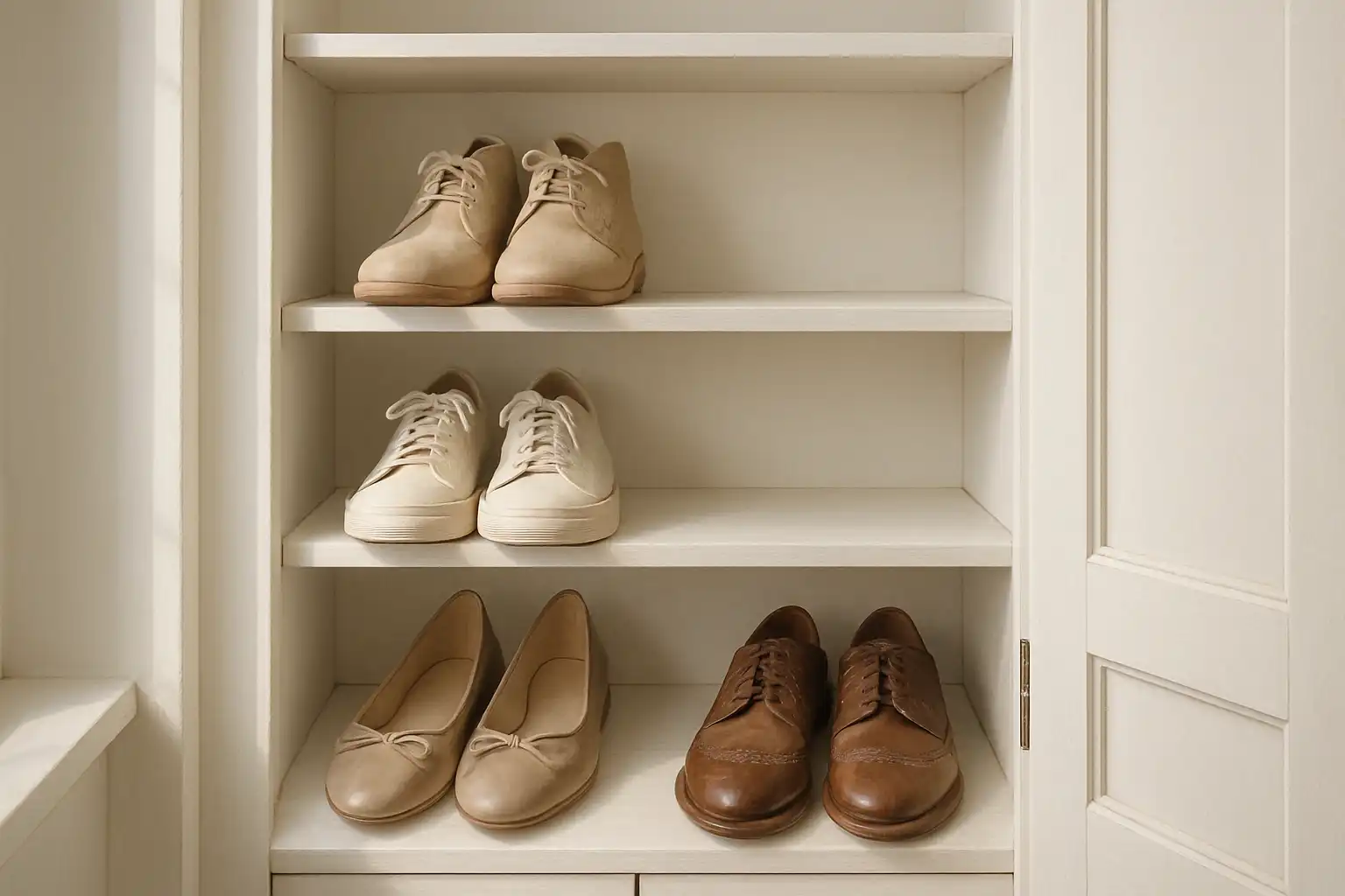 chaussures rangées dans placard