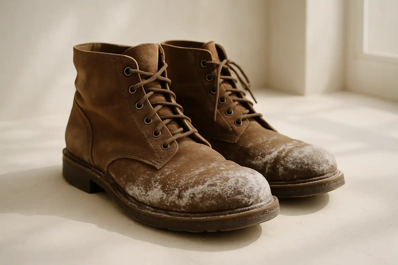 chaussures tachées sel