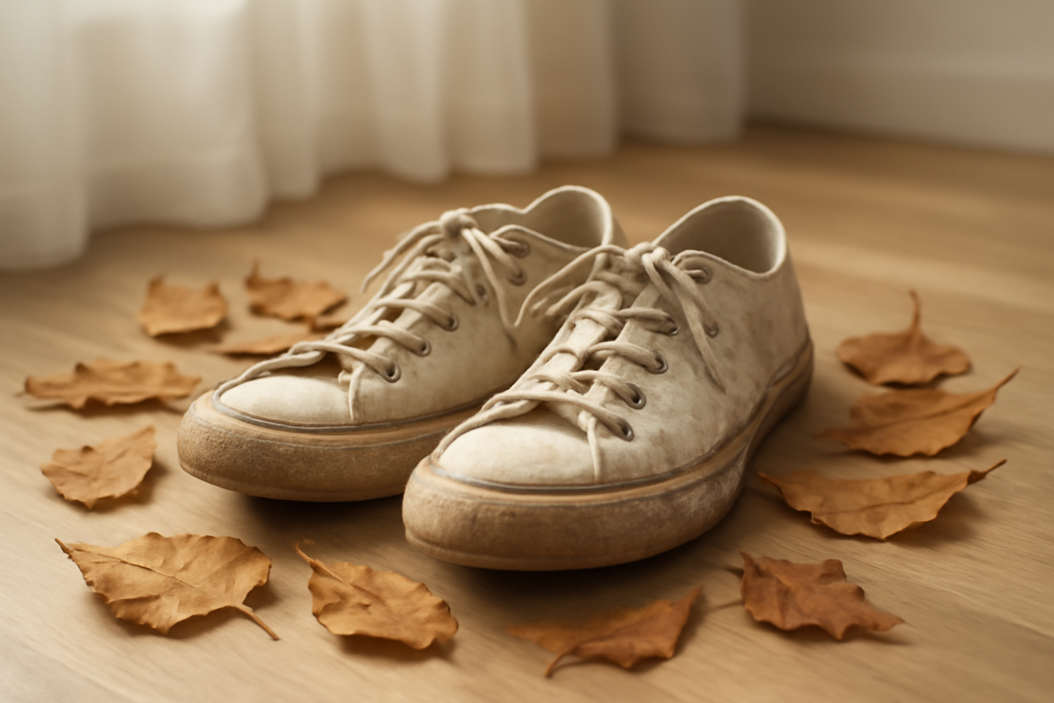 annie-chausseur-astuces-enlever-taches-feuilles-mortes Photo de chaussures tachées feuilles