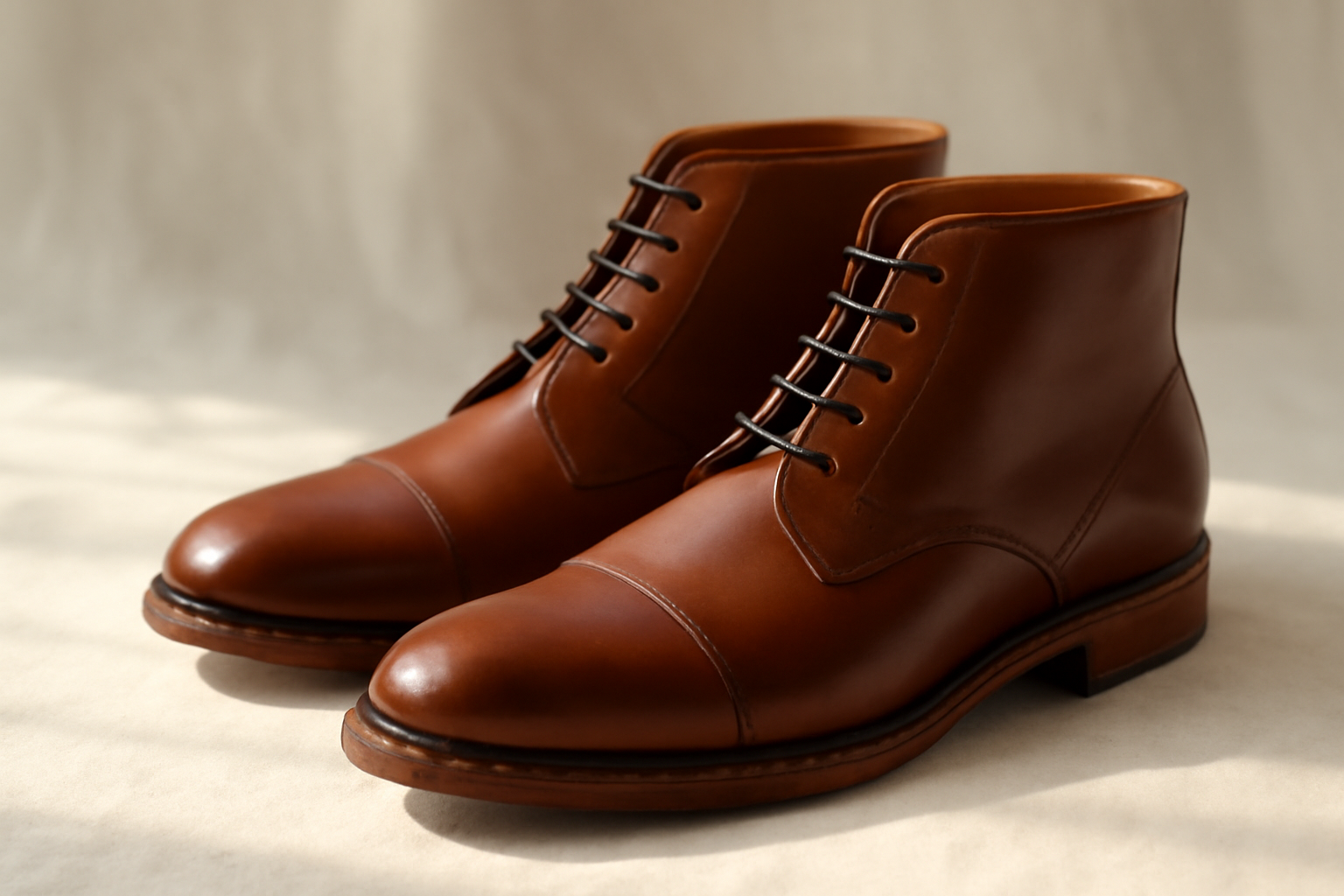 bottines cuir cirage