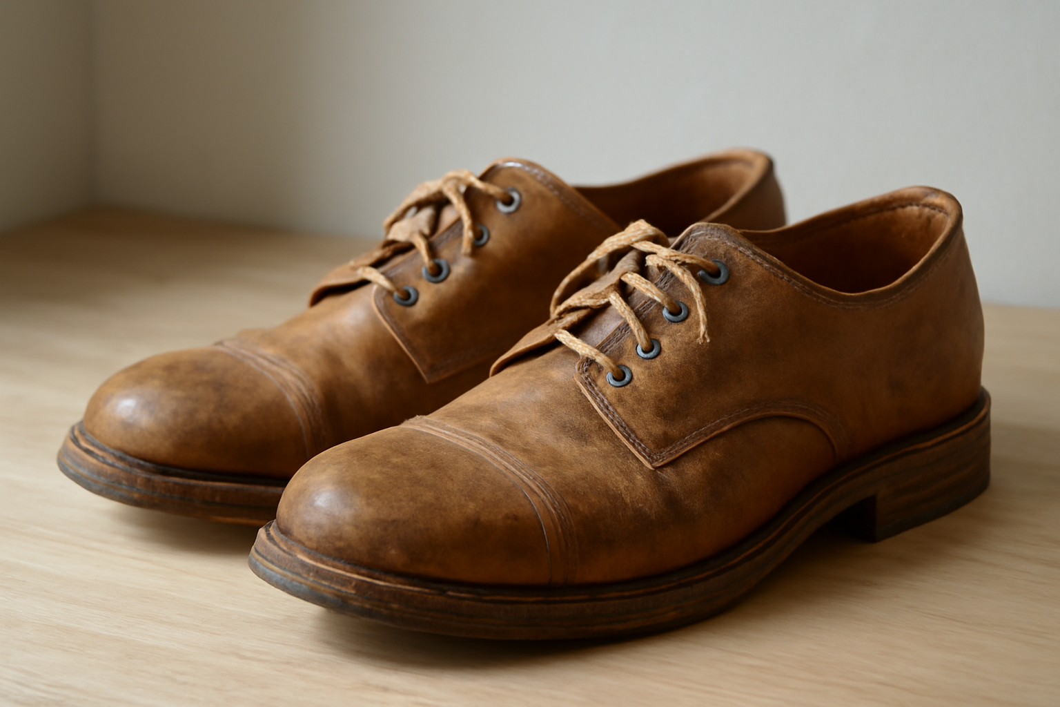 chaussures usées rénovées