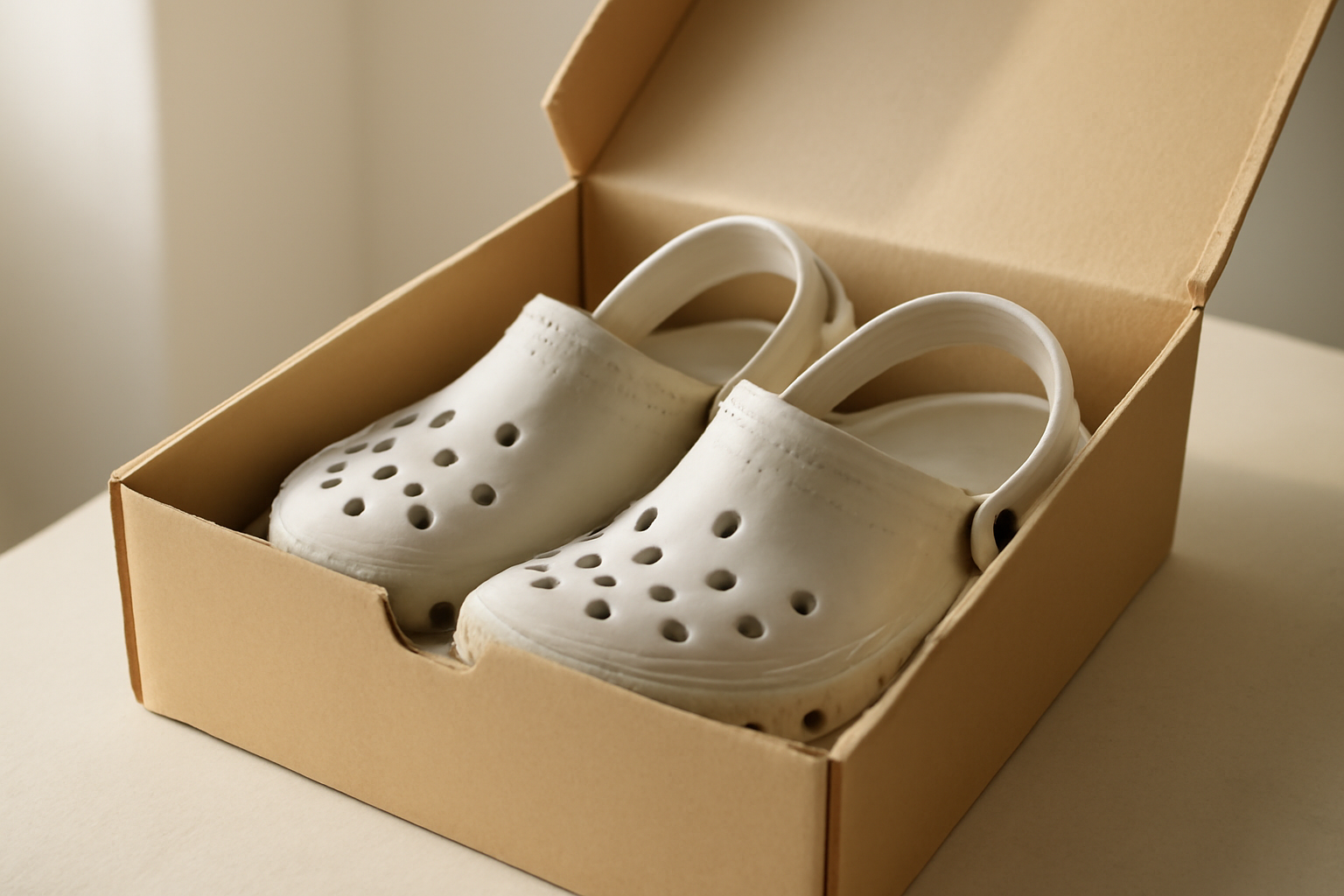 annie-chausseur-delai-remboursement-crocs paire crocs dans boîte ouverte