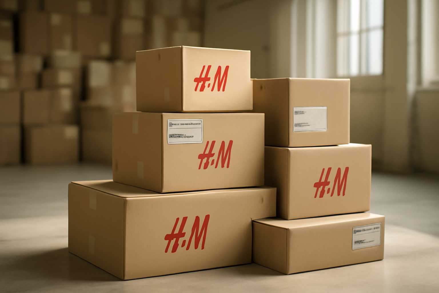 colis h&m scanné en entrepôt