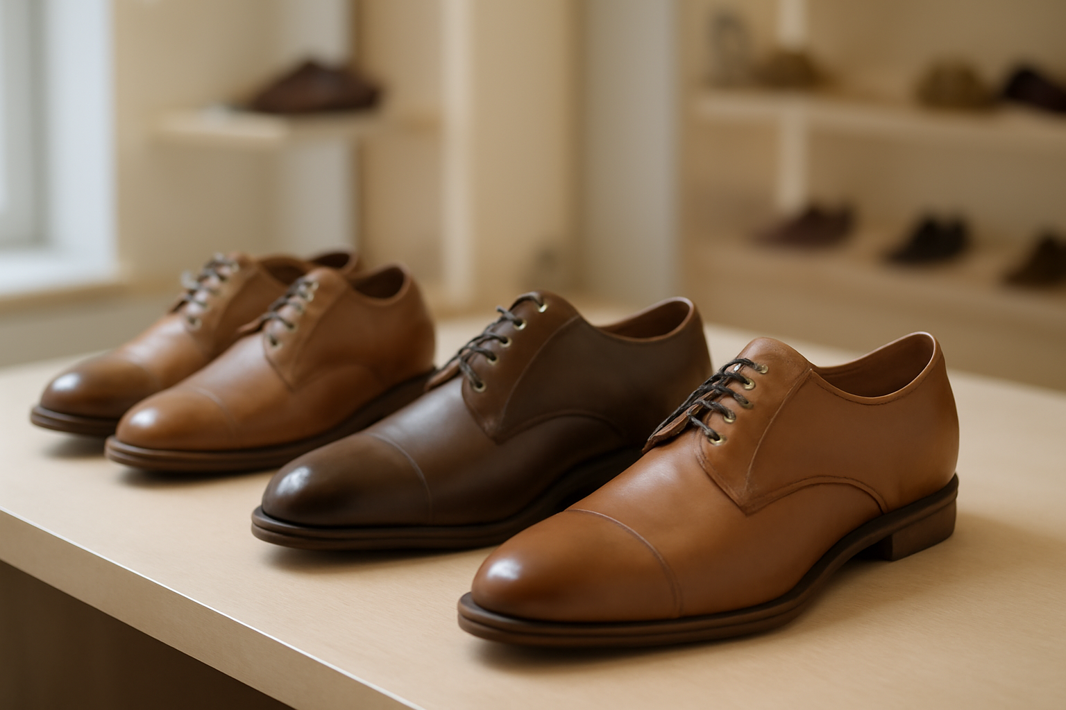 annie-chausseur-echange-finsbury-magasin chaussures ville sur comptoir magasin