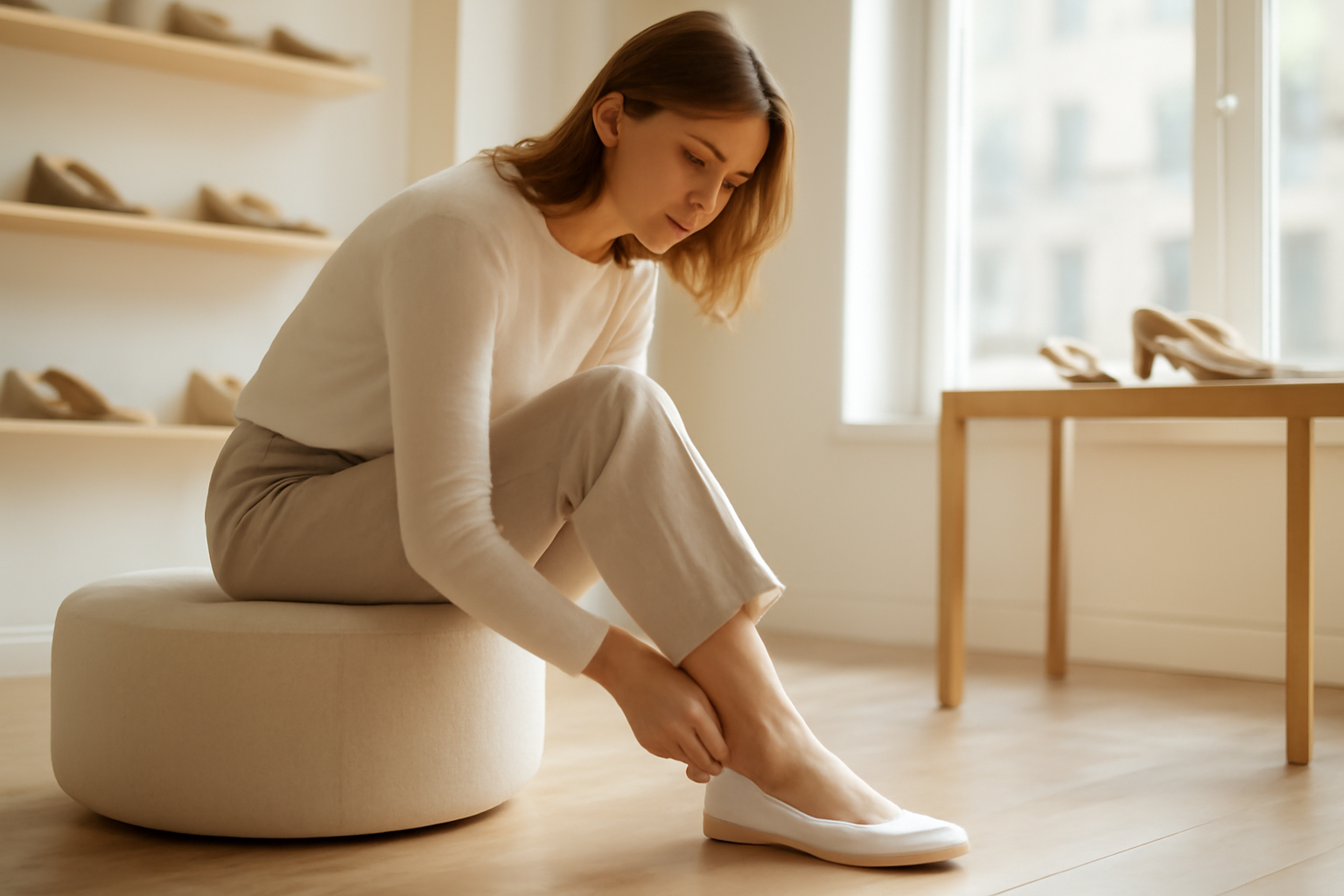 annie-chausseur-echange-snipes-magasin cliente essayant autre pointure en magasin