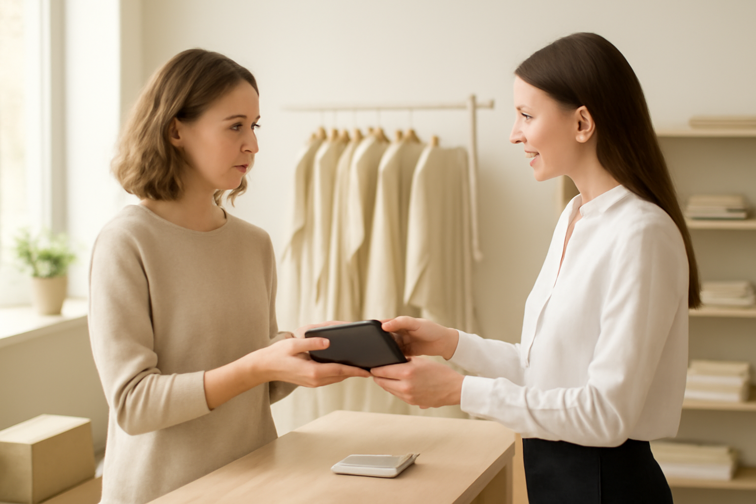 annie-chausseur-retour-ca-magasin cliente demandant remboursement en magasin