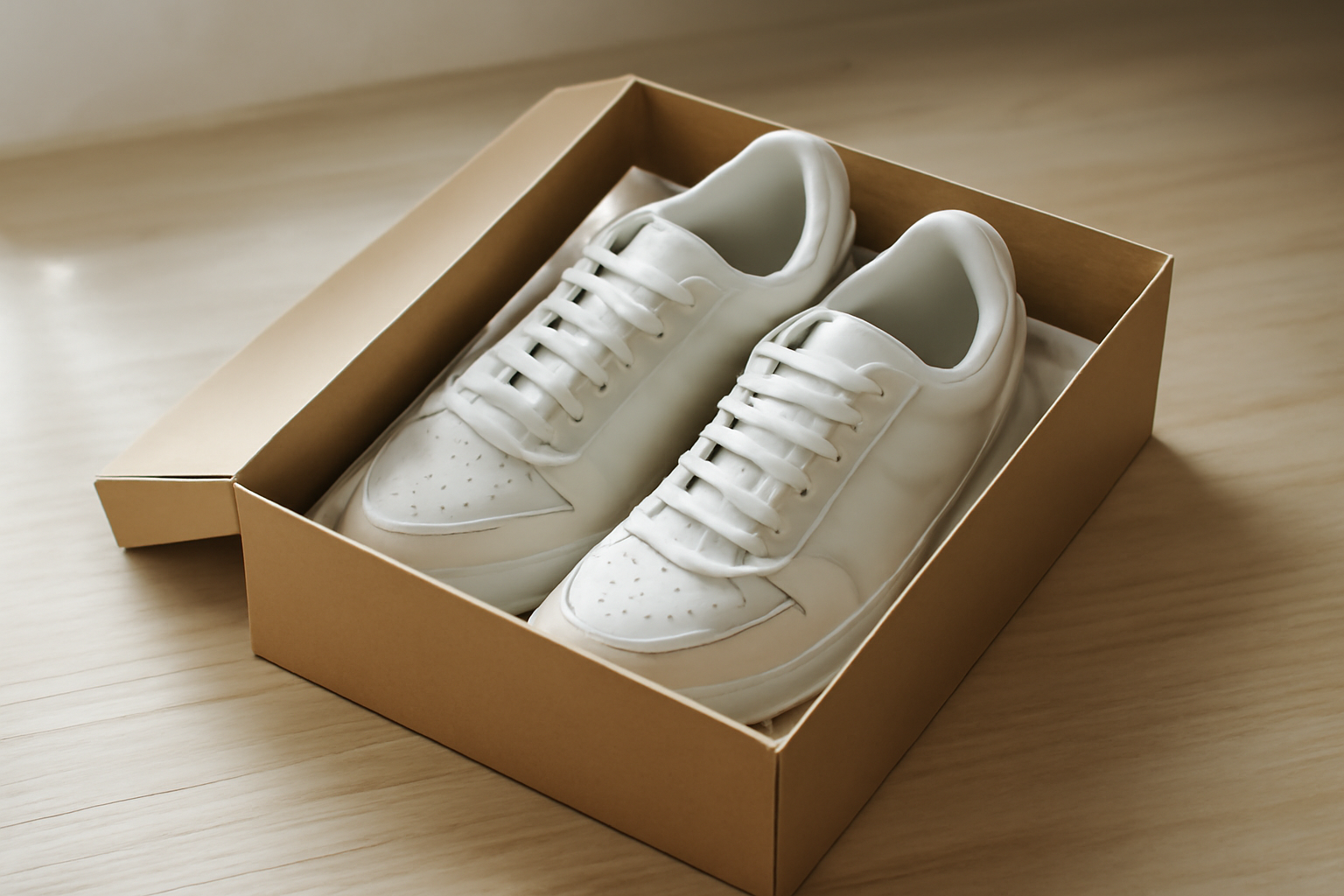 boîte de sneakers prête pour retour