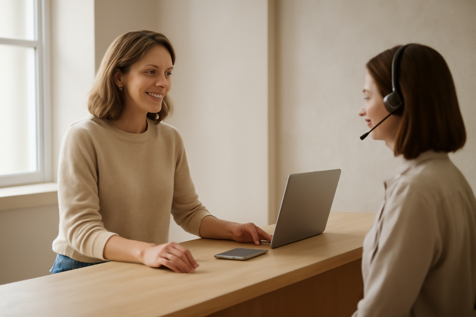 cliente au comptoir service client