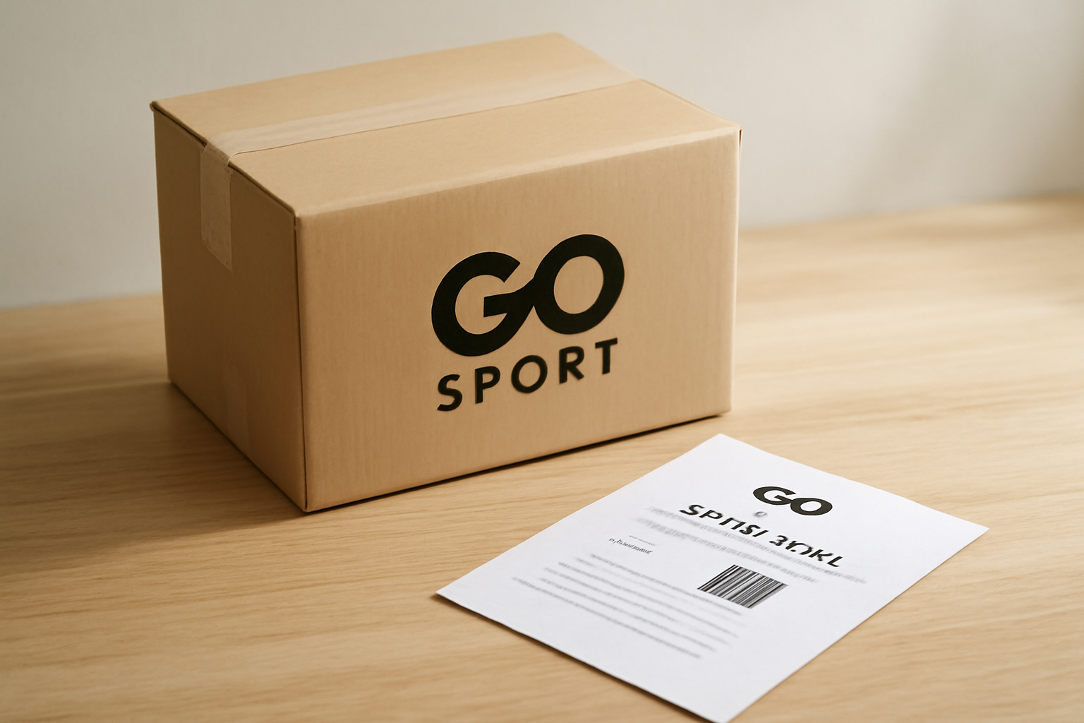 boîte go sport avec bon de retour