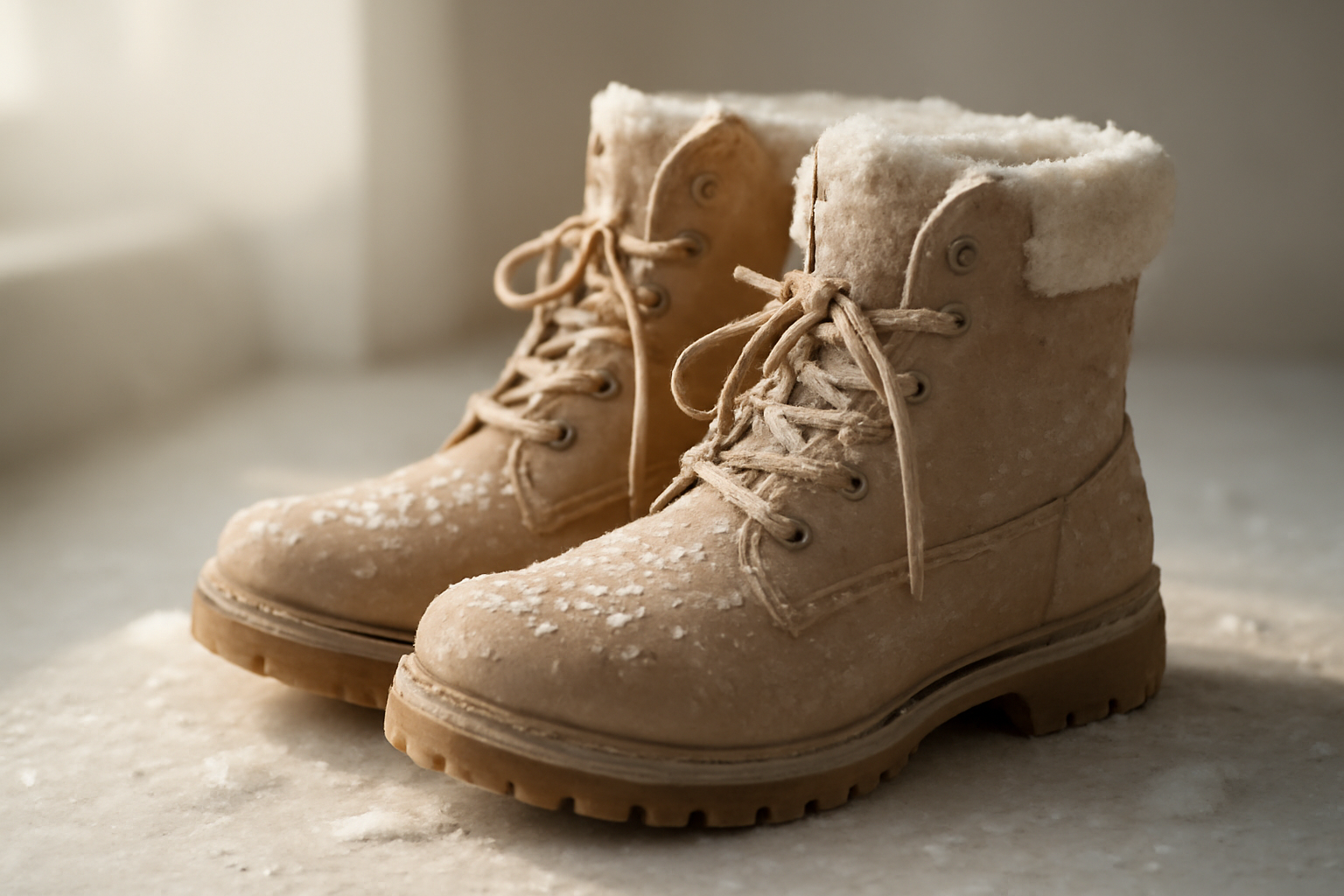 chaussures neige mouillées