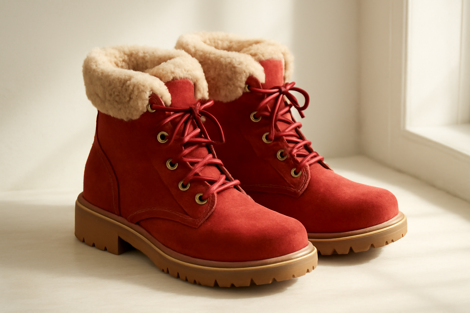 chaussures rouges hiver