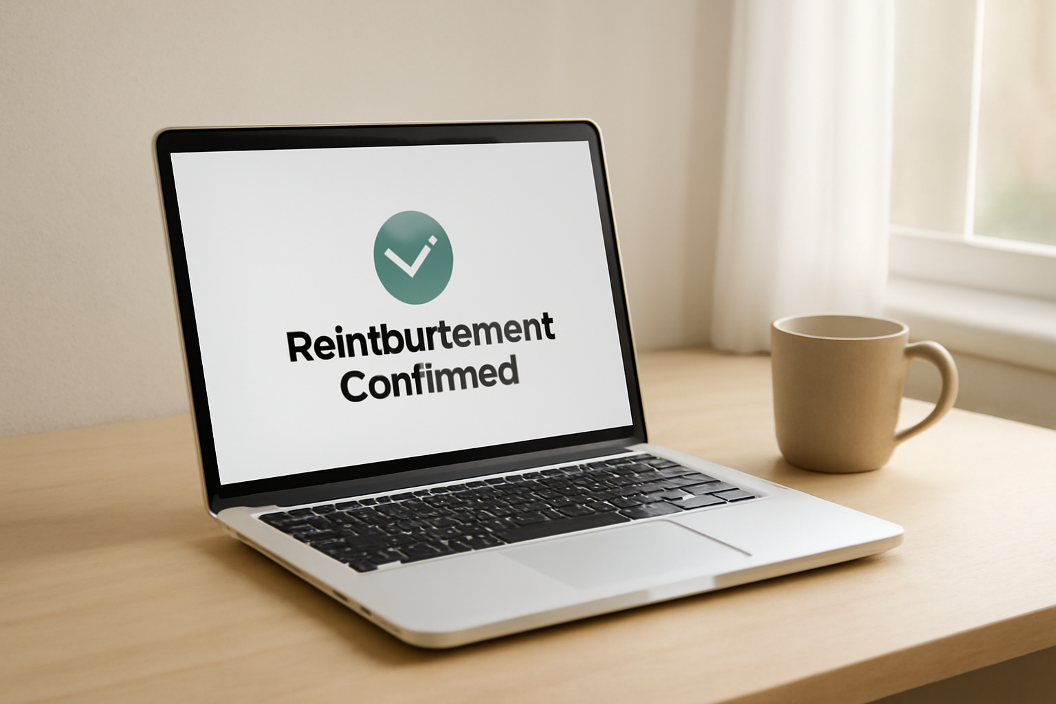 ordinateur affichant confirmation de remboursement