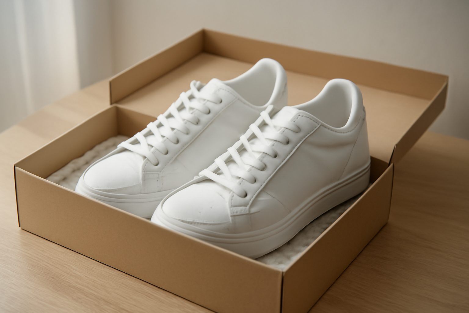sneakers dans boîte en attente de contrôle
