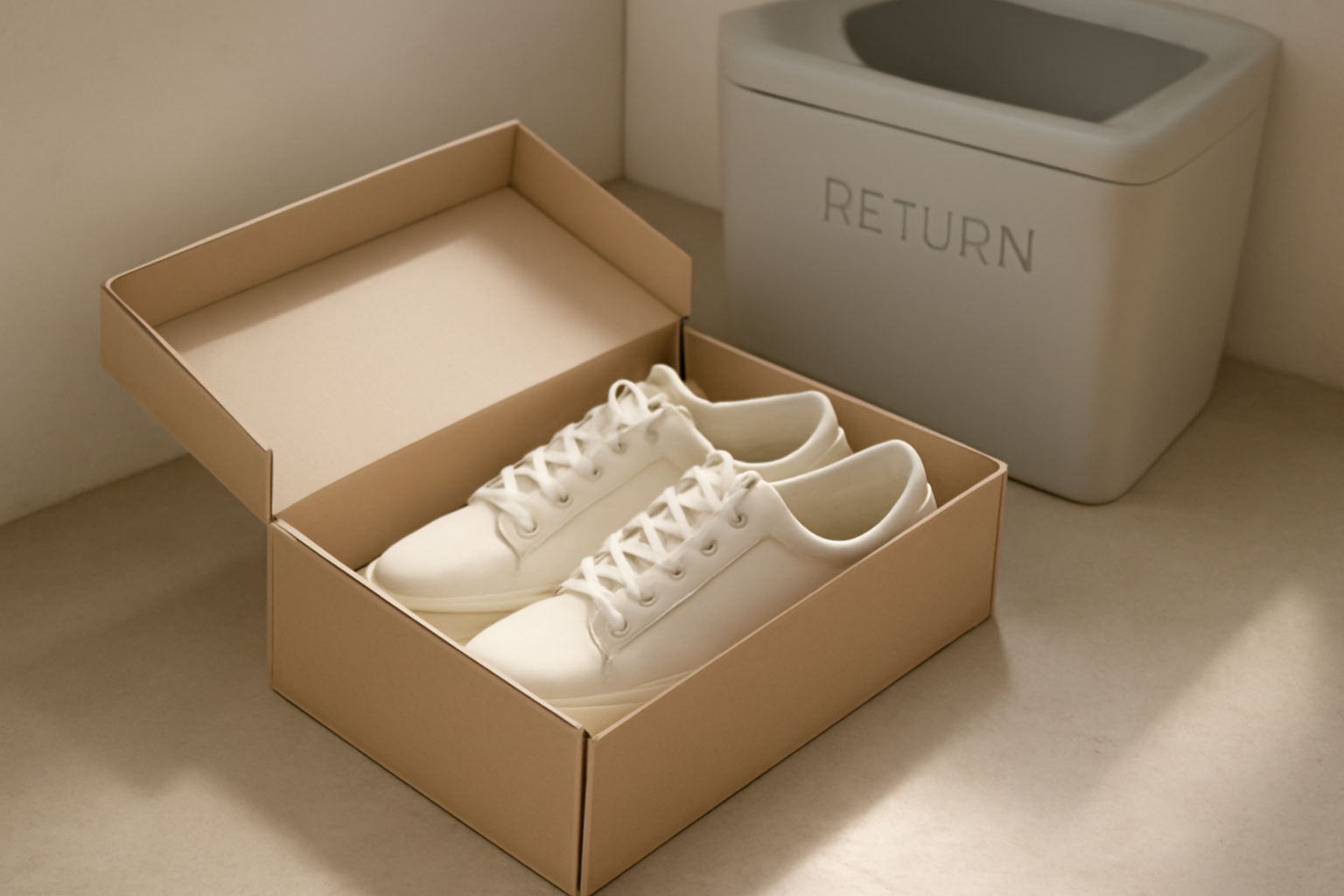 annie-chausseur-delai-remboursement-foot-korner sneakers en boîte dans zone retour