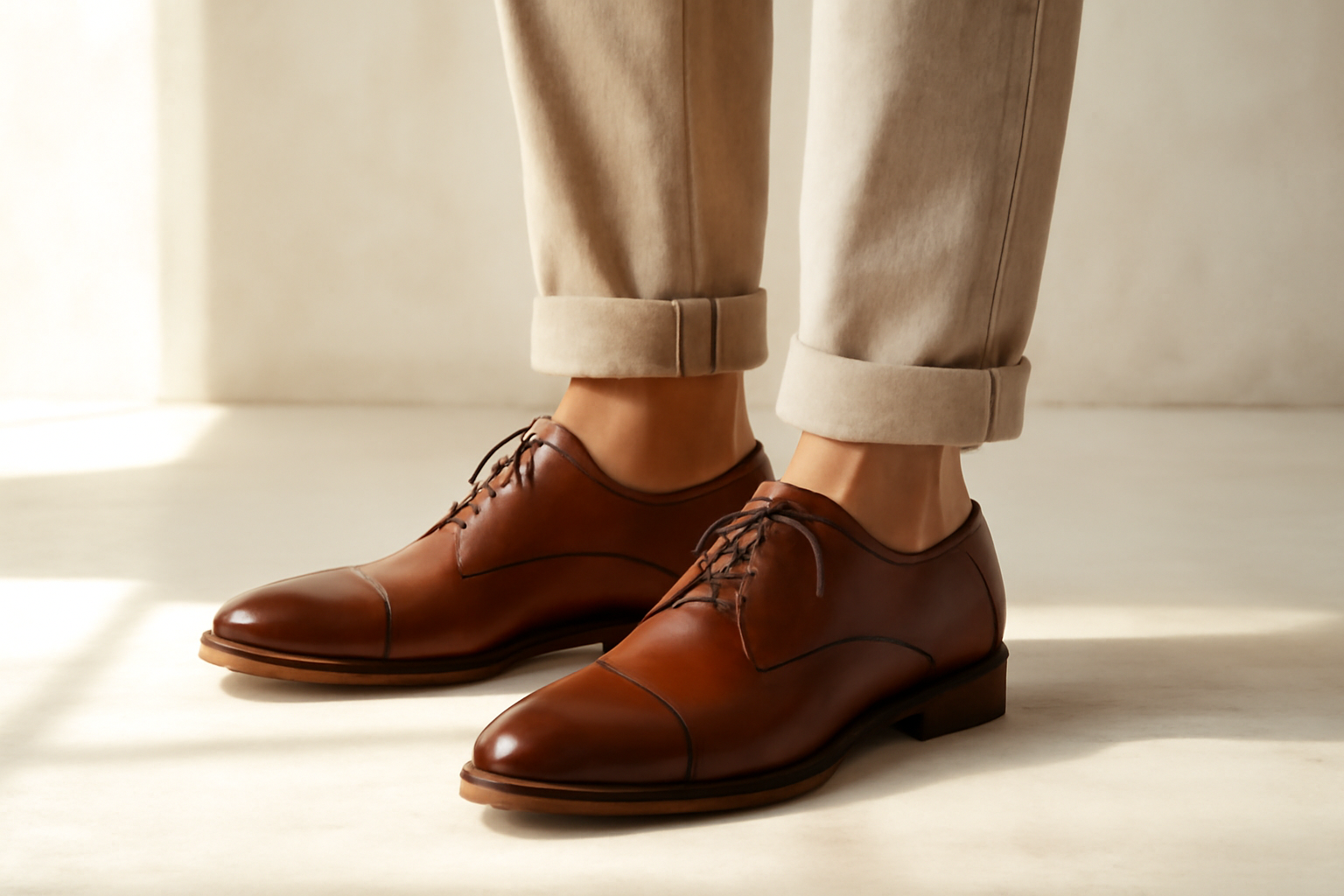 annie-chausseur-porter-mocassins-homme-style homme portant chaussures élégantes avec pantalon retroussé