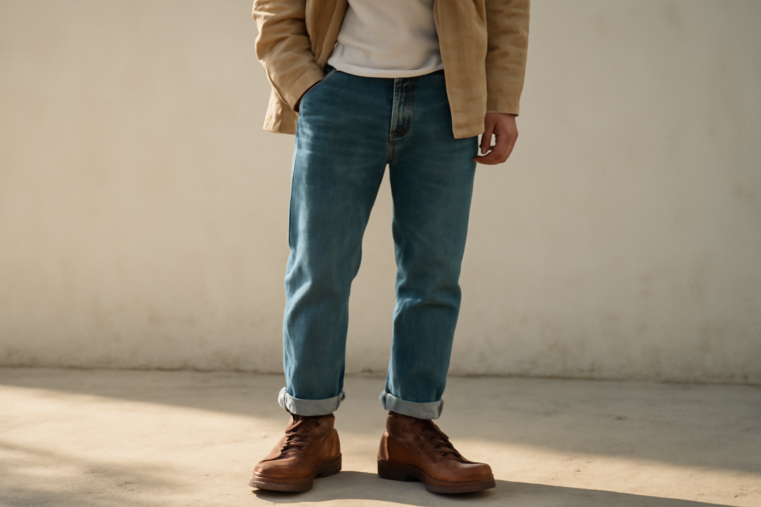 personne portant des bottes robustes avec jean et tenue urbaine