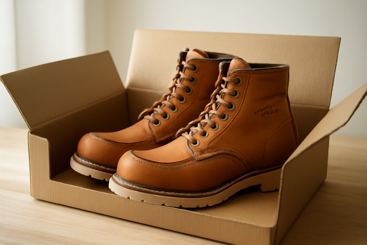 bottes aigle dans carton d’expédition