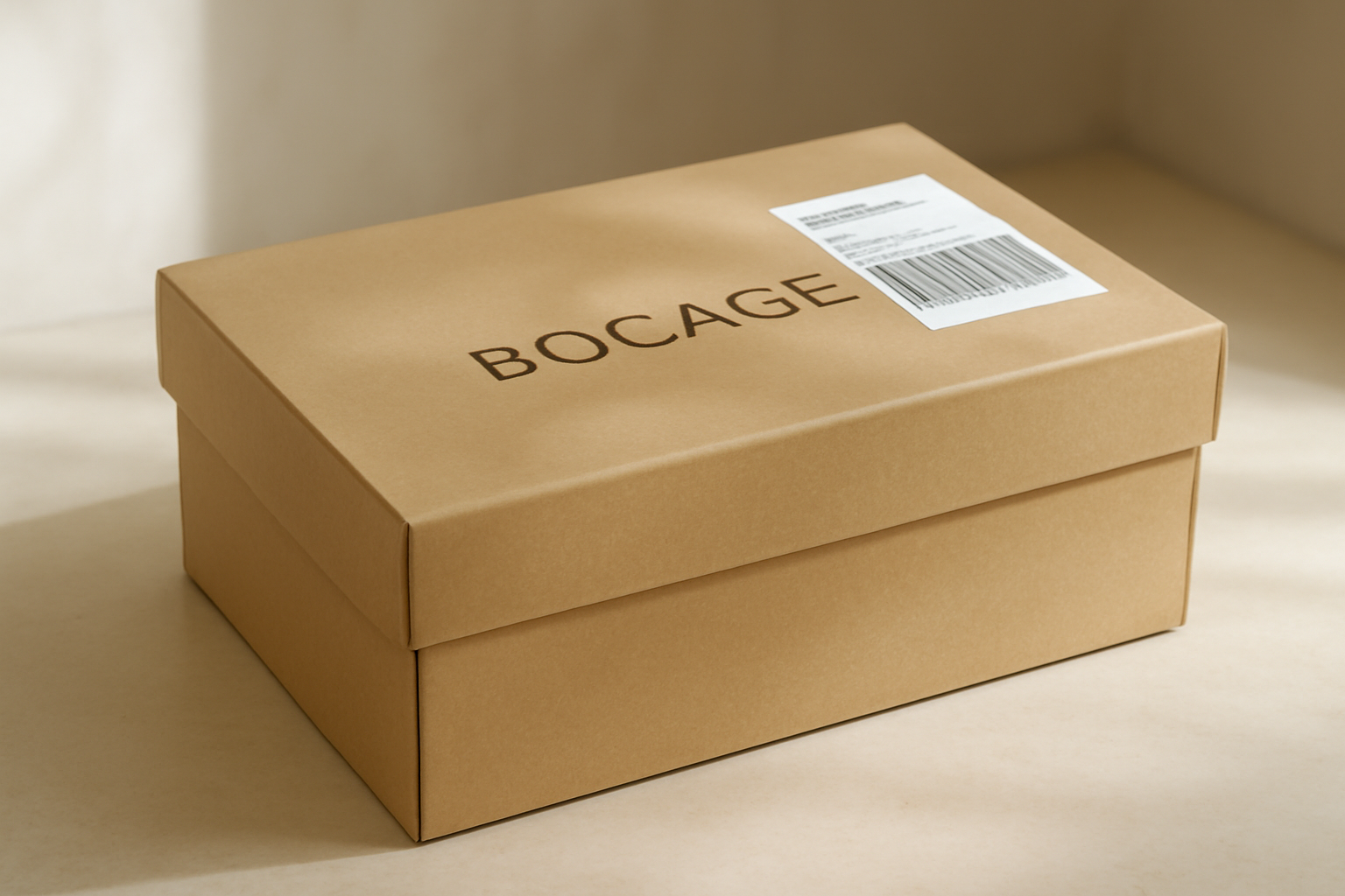 annie-chausseur-retour-bocage-commande-en-ligne boîte de chaussures bocage prête à être renvoyée