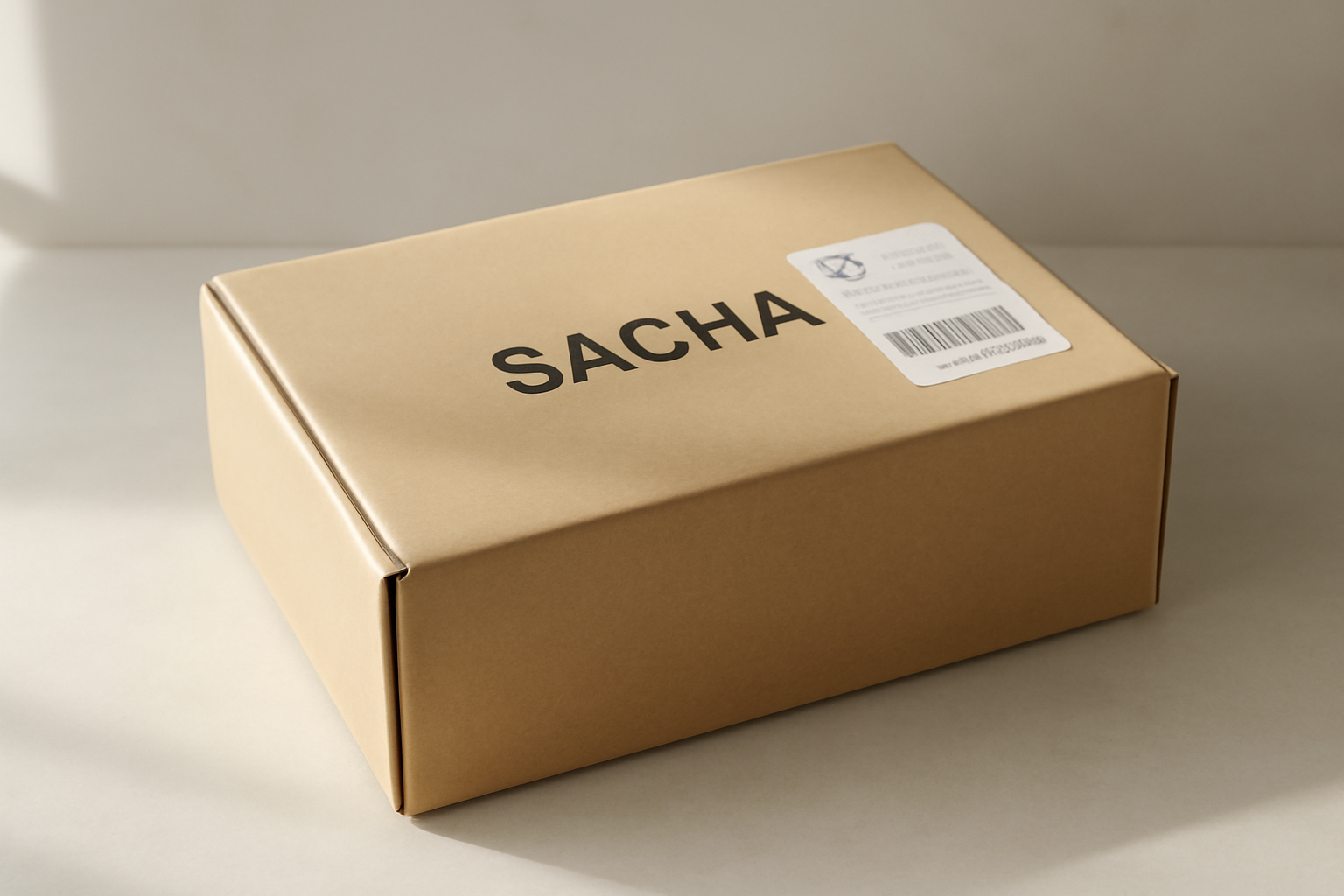 boîte sacha prête à être renvoyée