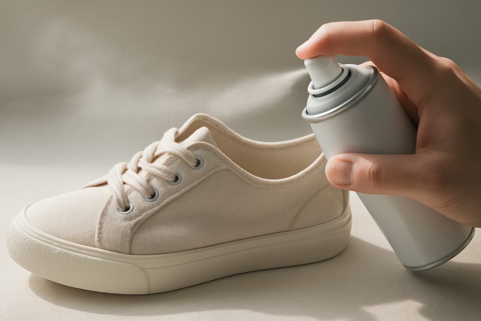 annie-chausseur-desinfecter-chaussures-interieur spray appliqué à l’intérieur d’une chaussure