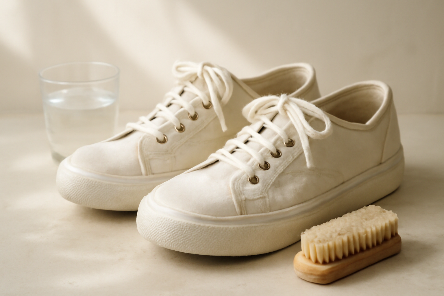 chaussures sales nettoyées avec brosse et eau