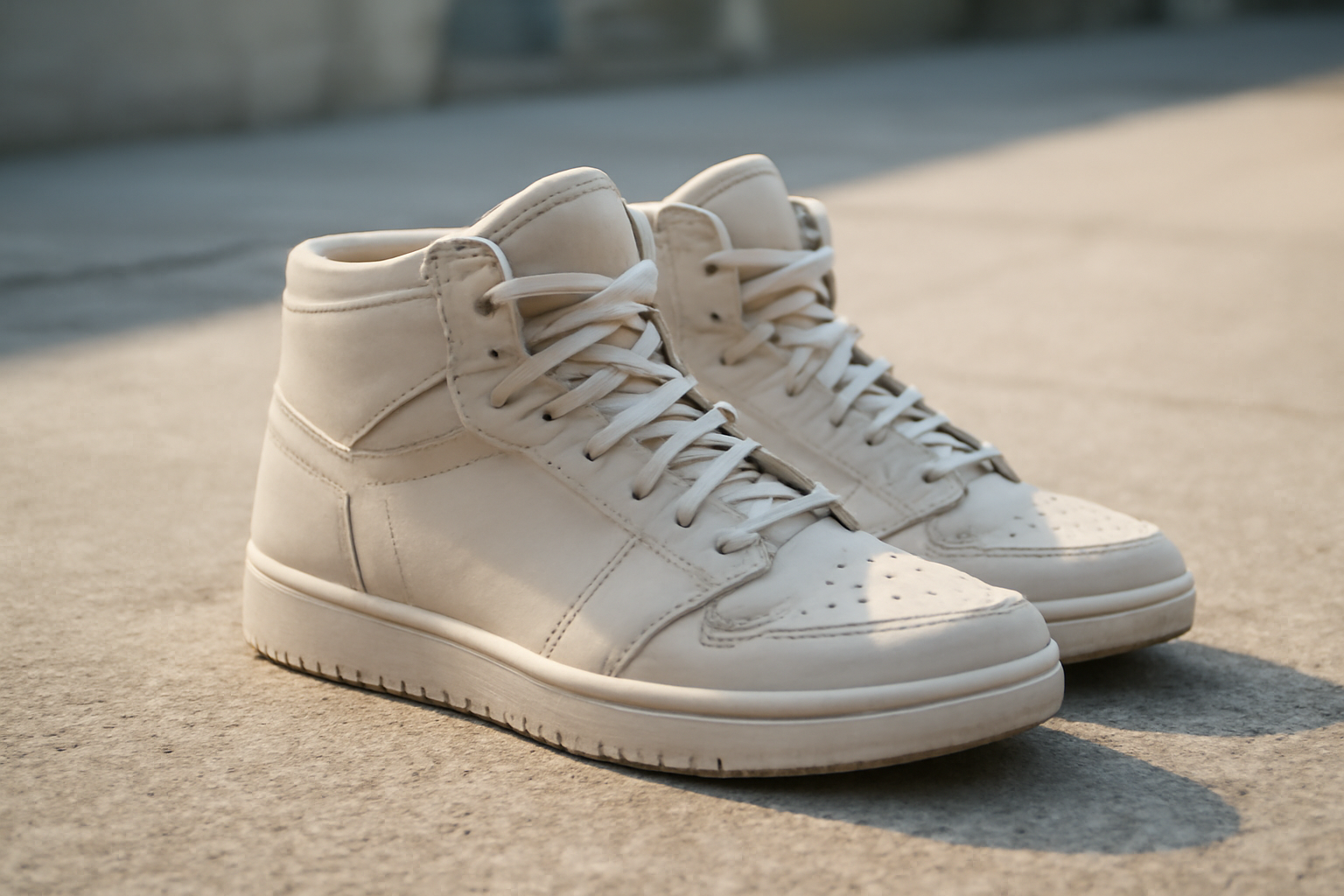 annie-chausseur-fear-of-god-sneakers-explication sneakers montantes modernes posées sur sol urbain