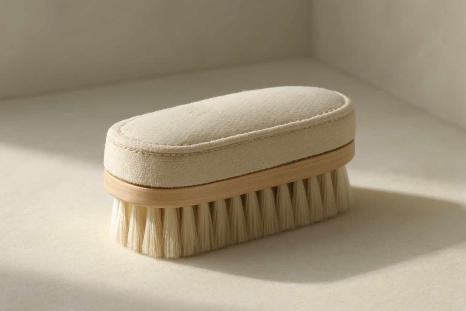 brosse nettoyant chaussure en toile claire