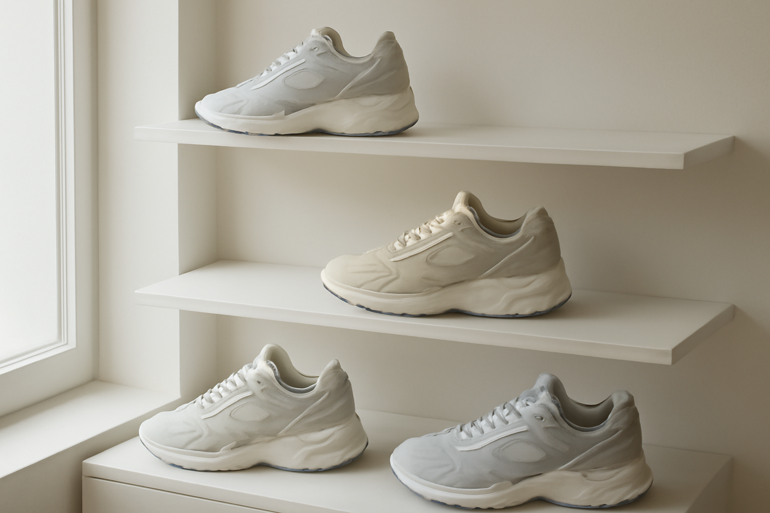 annie-chausseur-nouveautes-asics-gel-nyc sneakers techniques exposées dans boutique