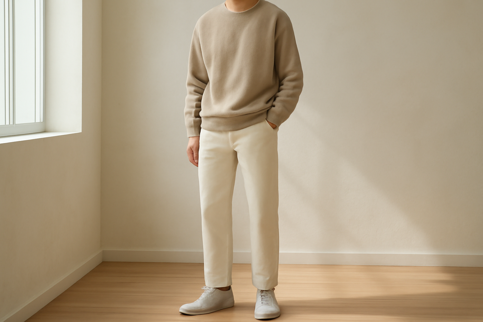 tenue urbaine simple avec sneakers sobres