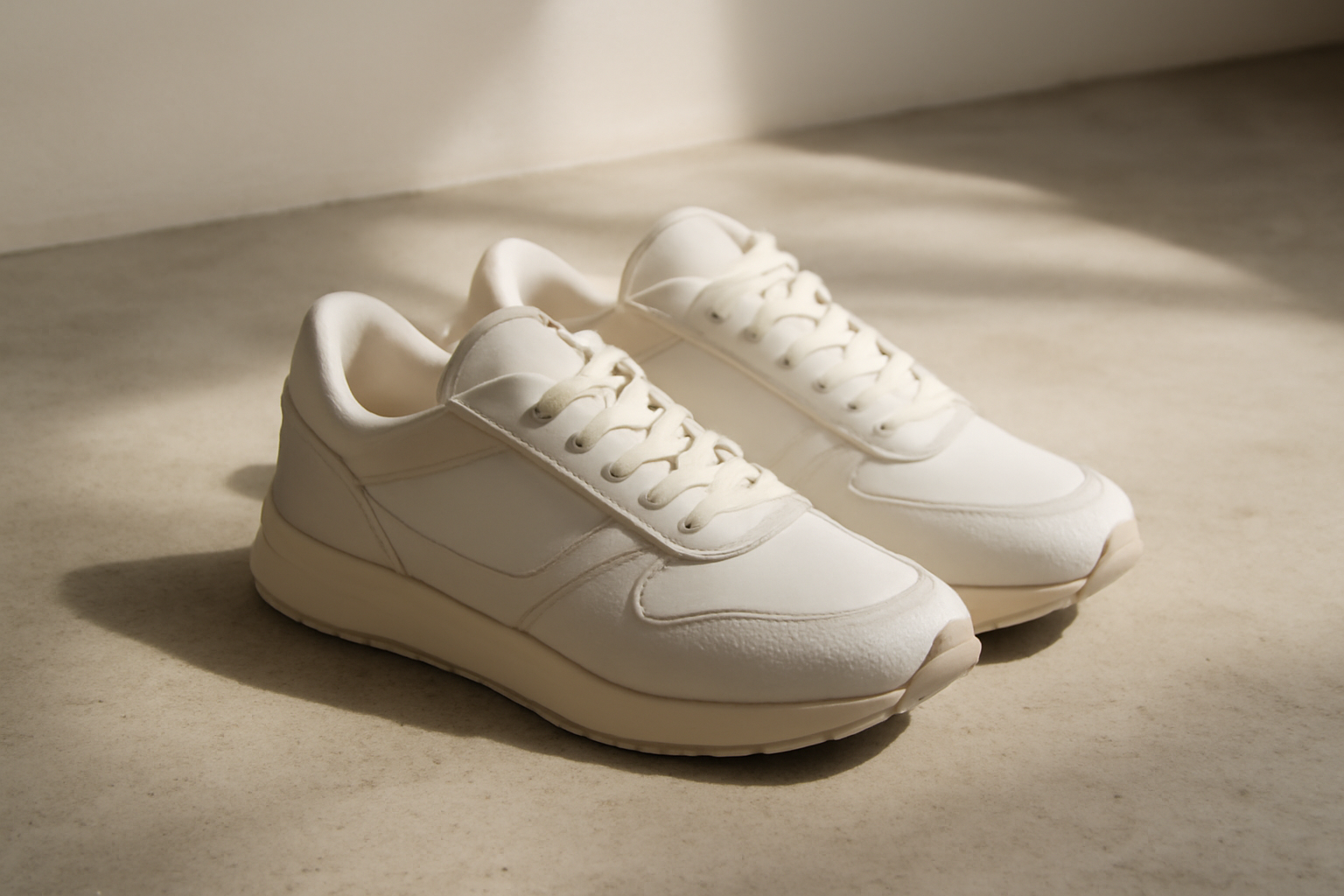 annie-chausseur-autry-medalist-explication sneakers rétro blanches posées sur sol béton