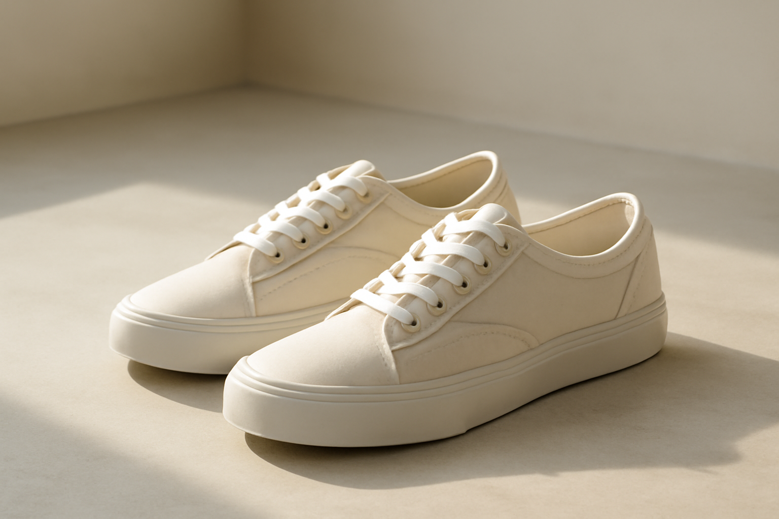 annie-chausseur-moonstar-chaussures-explication sneakers en toile posées sur sol minimaliste