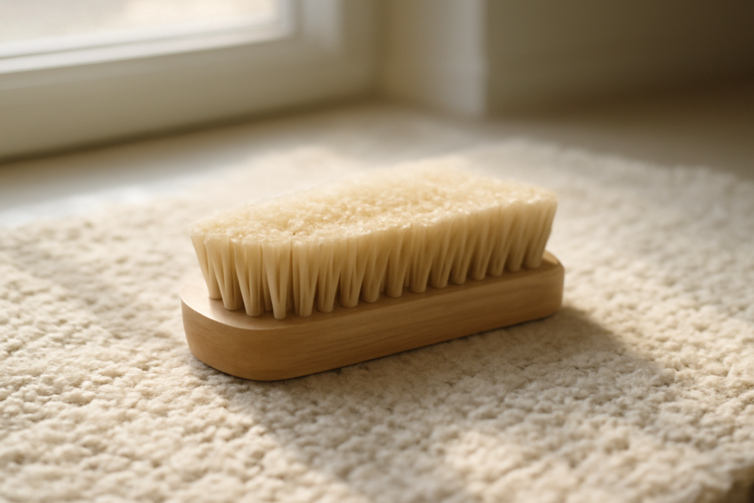 brosse nettoyant chaussure sur tapis