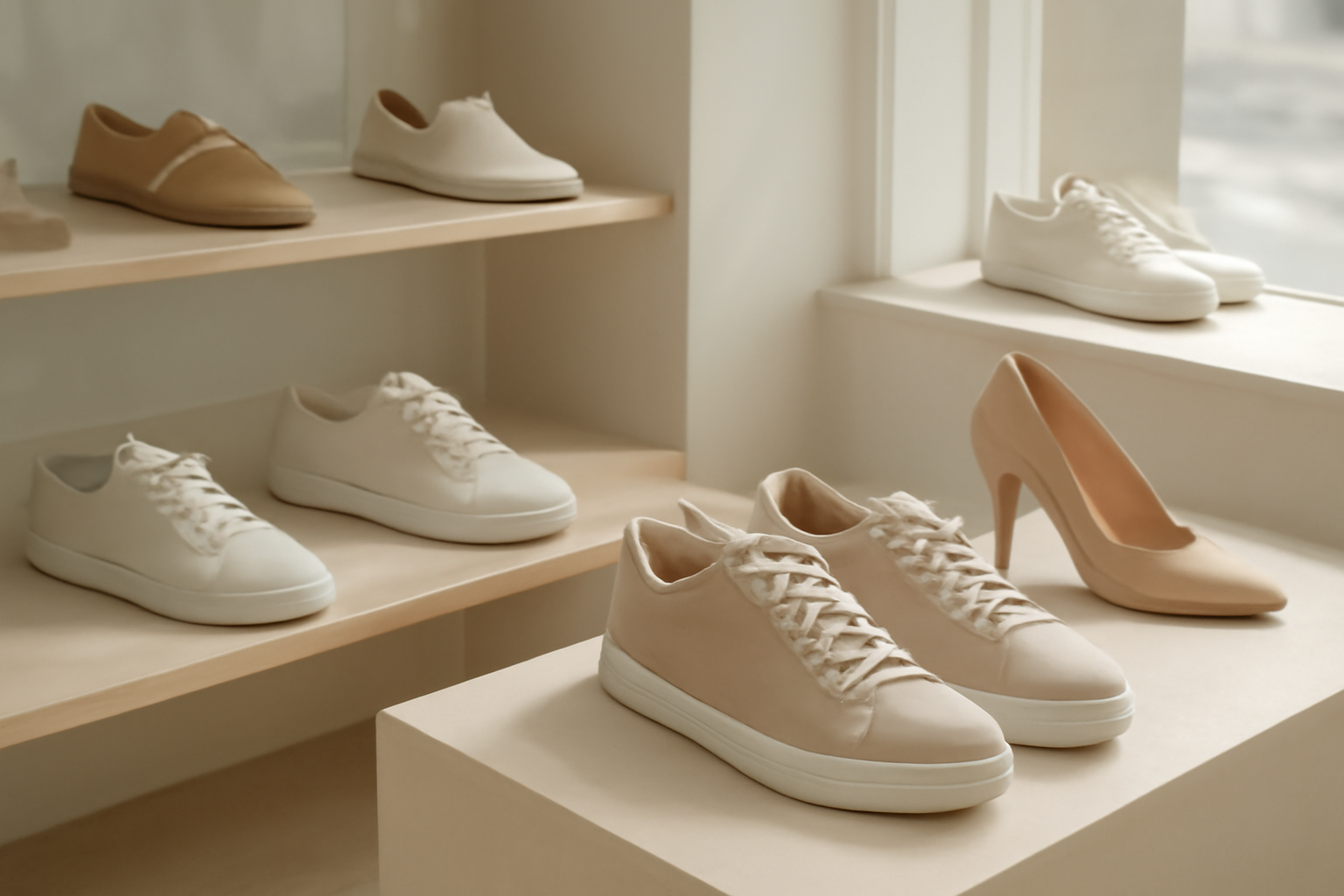 annie-chausseur-nouvelles-marques-chaussures-independantes chaussures modernes exposées dans boutique