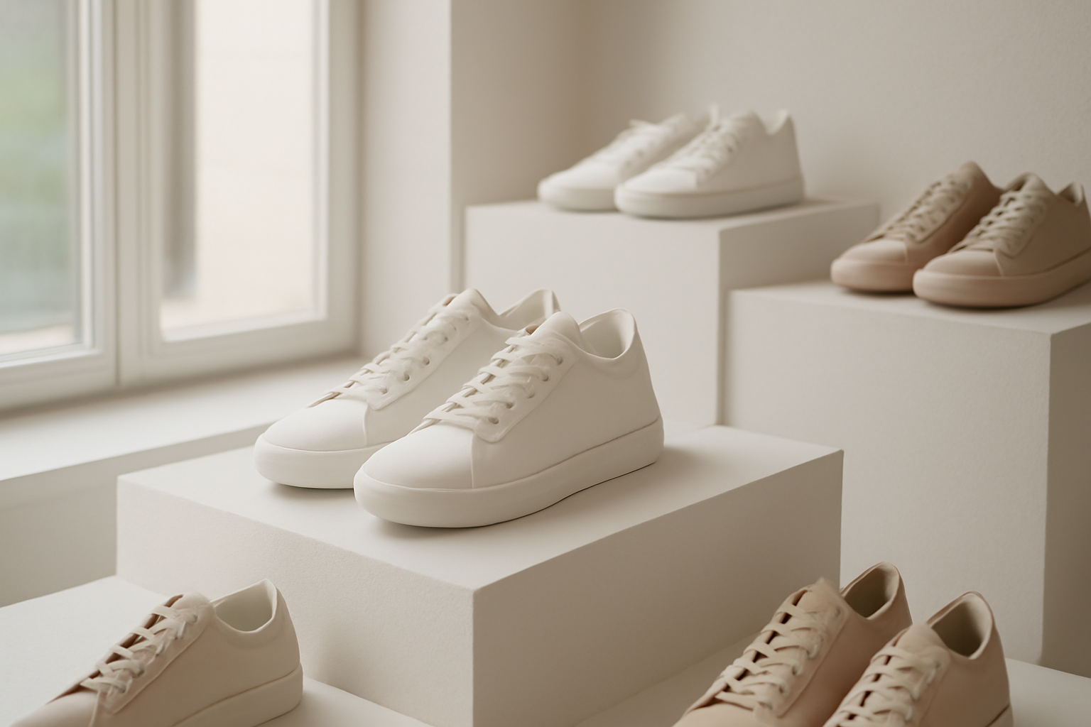 annie-chausseur-nouvelles-marques-sneakers-nordiques sneakers minimalistes exposées en boutique