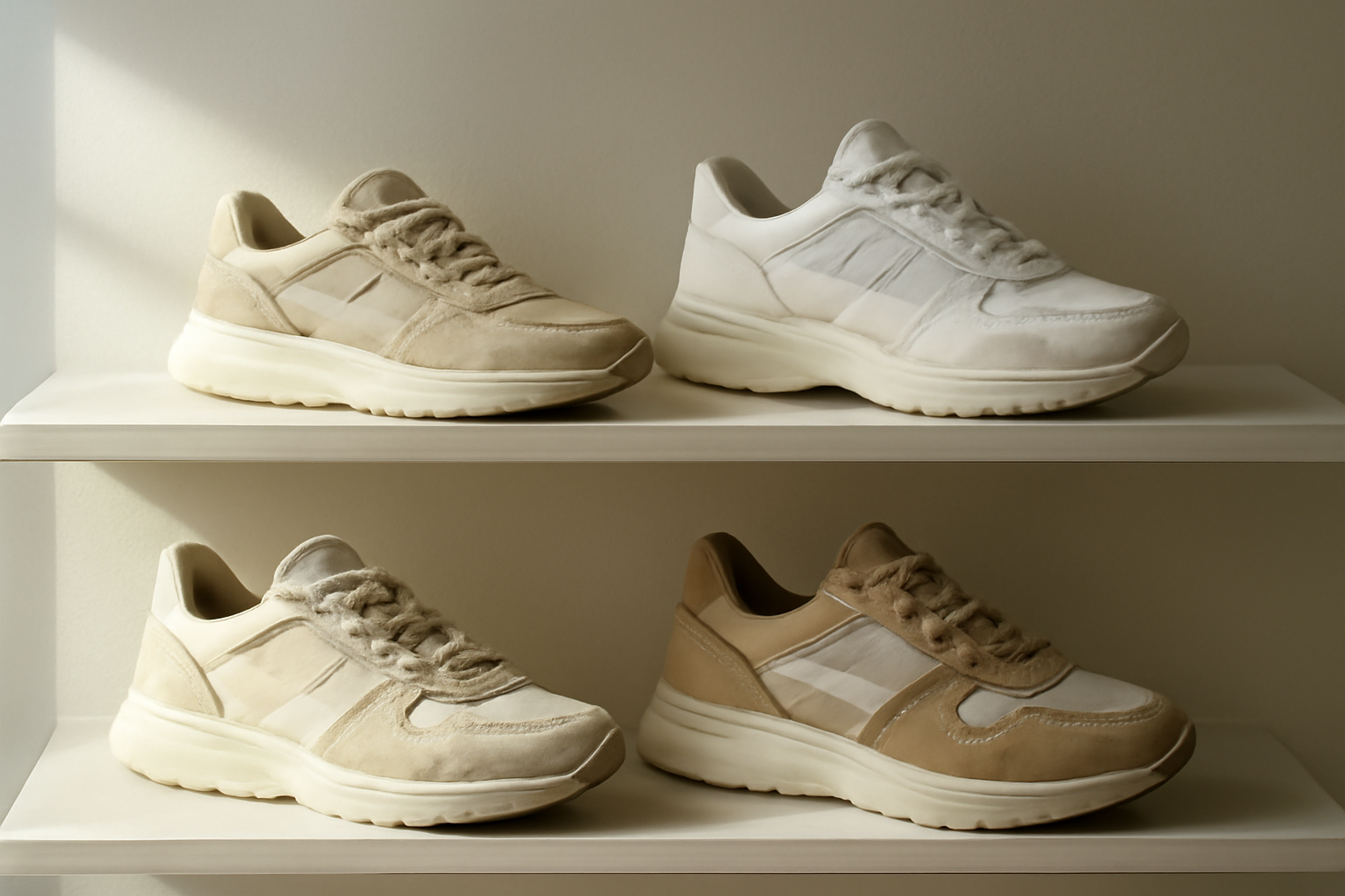 sneakers originales exposées sur étagère