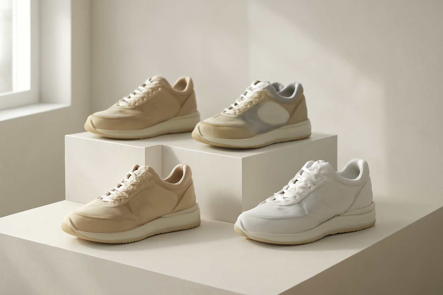 annie-chausseur-nouvelles-sneakers-marques-independantes sneakers originales exposées sur présentoir