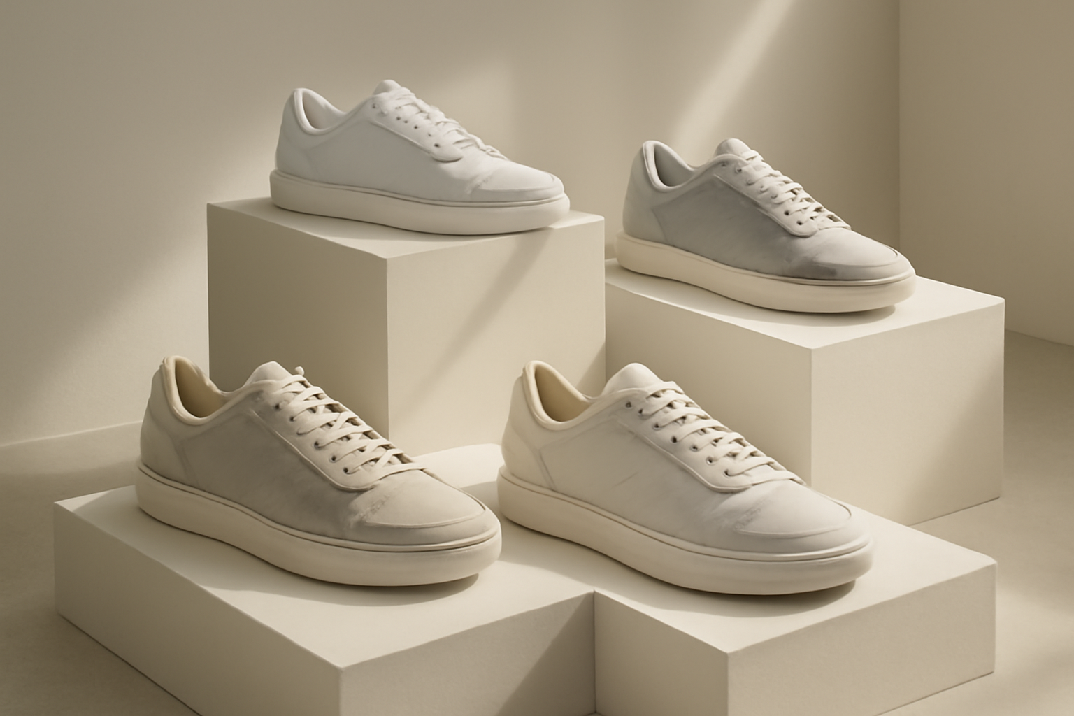 annie-chausseur-nouvelles-sneakers-scene-independante sneakers design exposées sur présentoir minimaliste