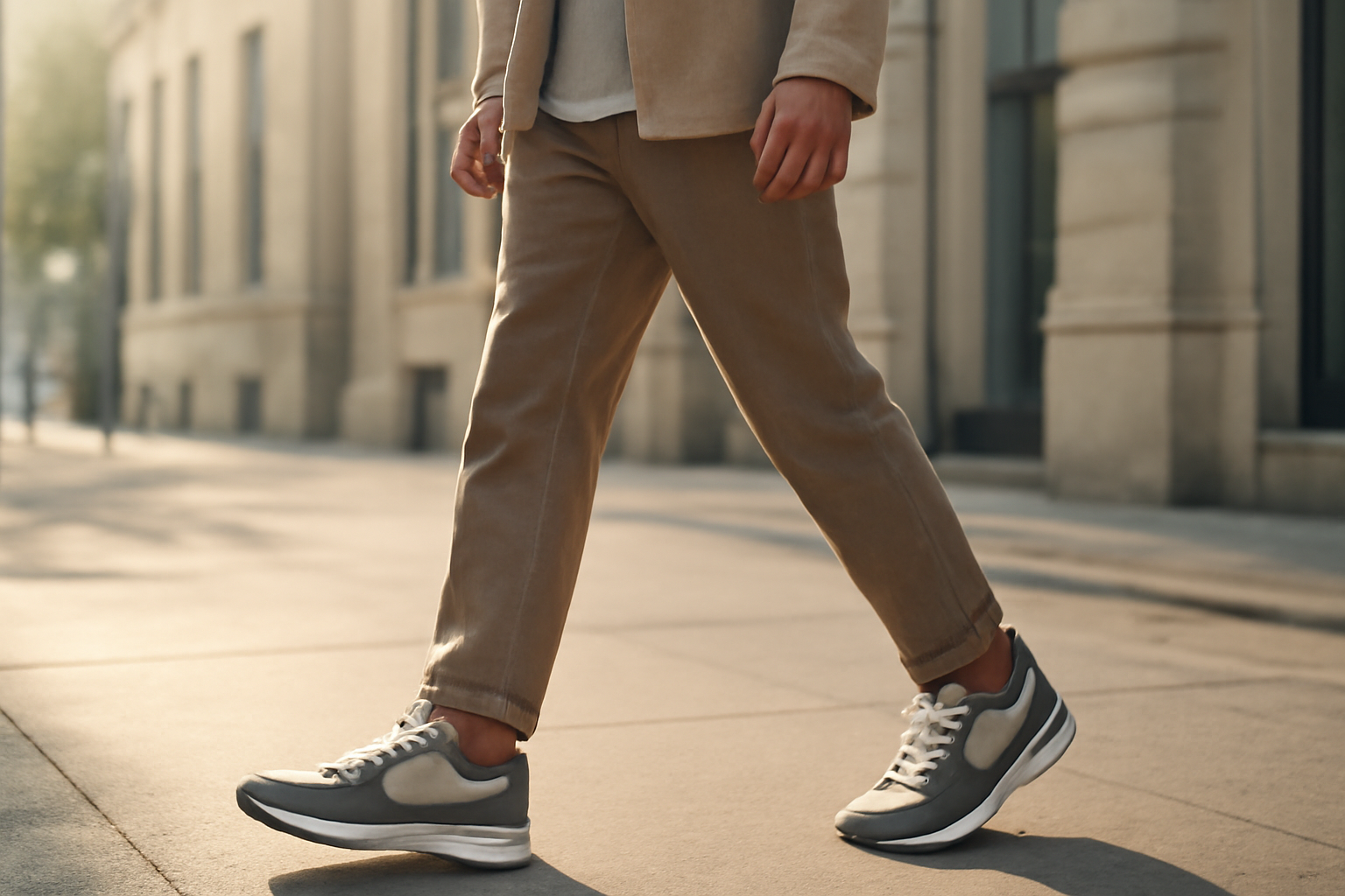 homme marchant en ville avec chaussures design