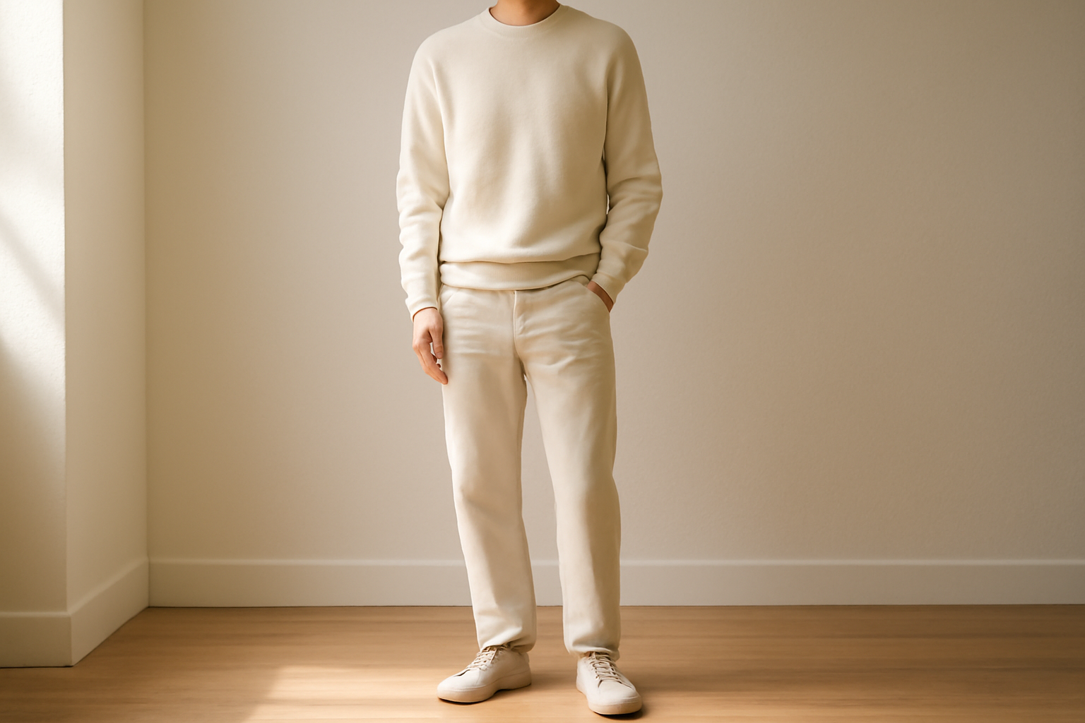 tenue urbaine simple avec chaussures minimalistes