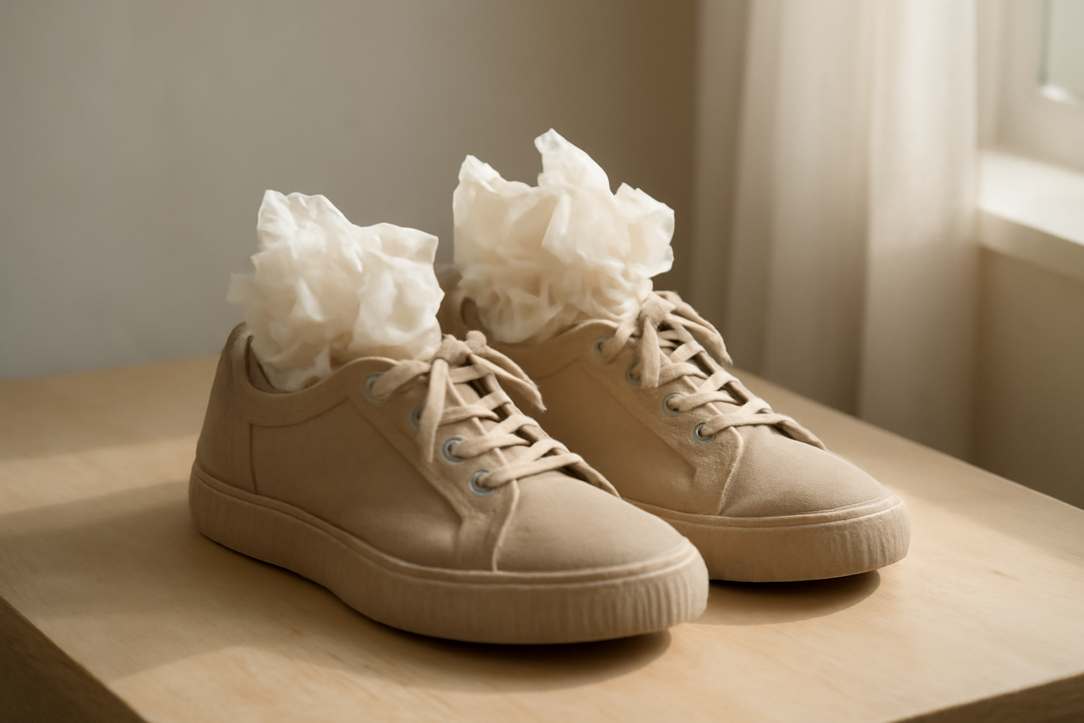 annie-chausseur-secher-chaussures-interieur chaussures remplies de papier pour sécher