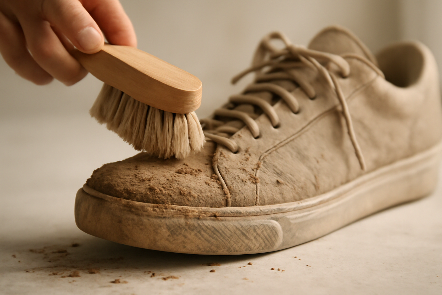 brosse retirant boue séchée sur chaussure