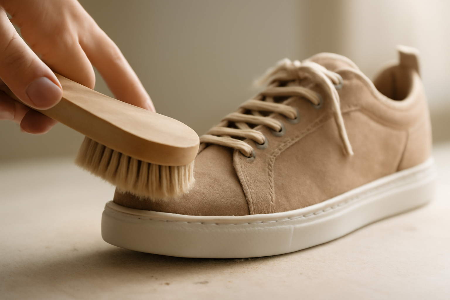 brosse retirant poussière sur chaussure