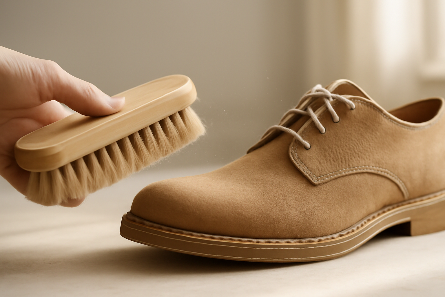 annie-chausseur-nettoyer-chaussures-poussiere-route brosse retirant poussière sur chaussure