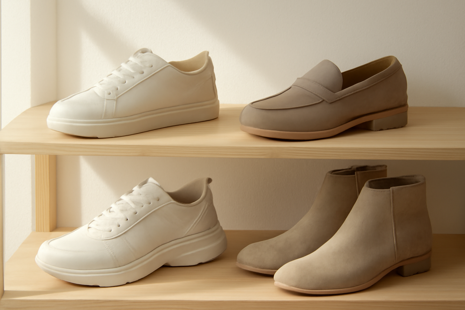 annie-chausseur-nouvelles-marques-chaussures-europe-est chaussures modernes exposées sur étagère