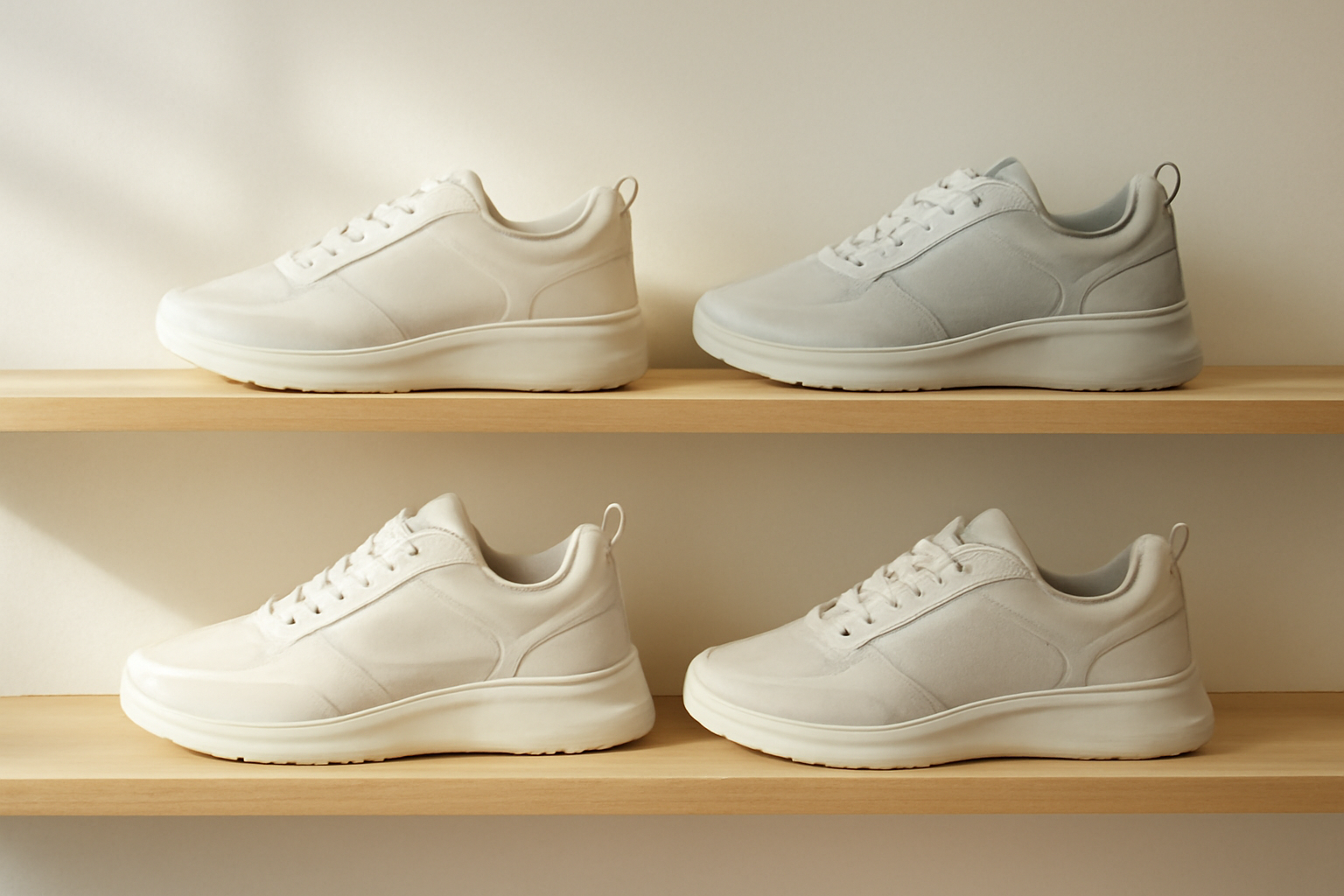 annie-chausseur-nouvelles-marques-sneakers-europe-sud sneakers modernes exposées sur étagère