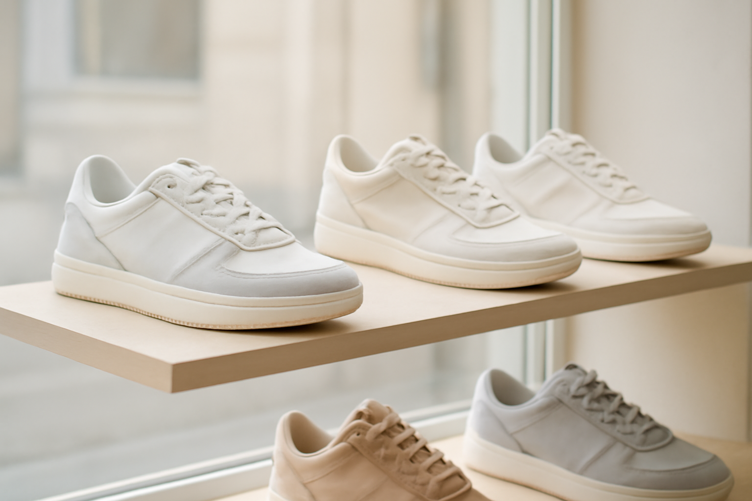 annie-chausseur-nouvelles-sneakers-createurs-alternatifs sneakers design exposées en vitrine
