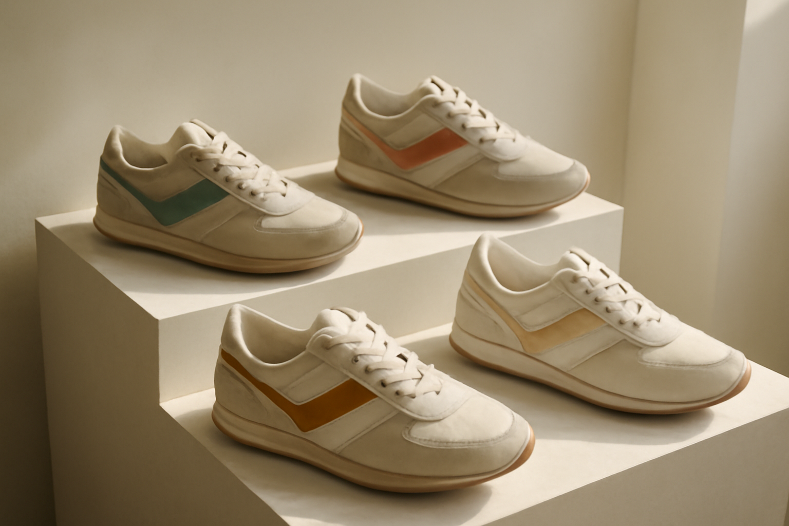 annie-chausseur-nouvelles-sneakers-mode-retro sneakers rétro exposées sur présentoir