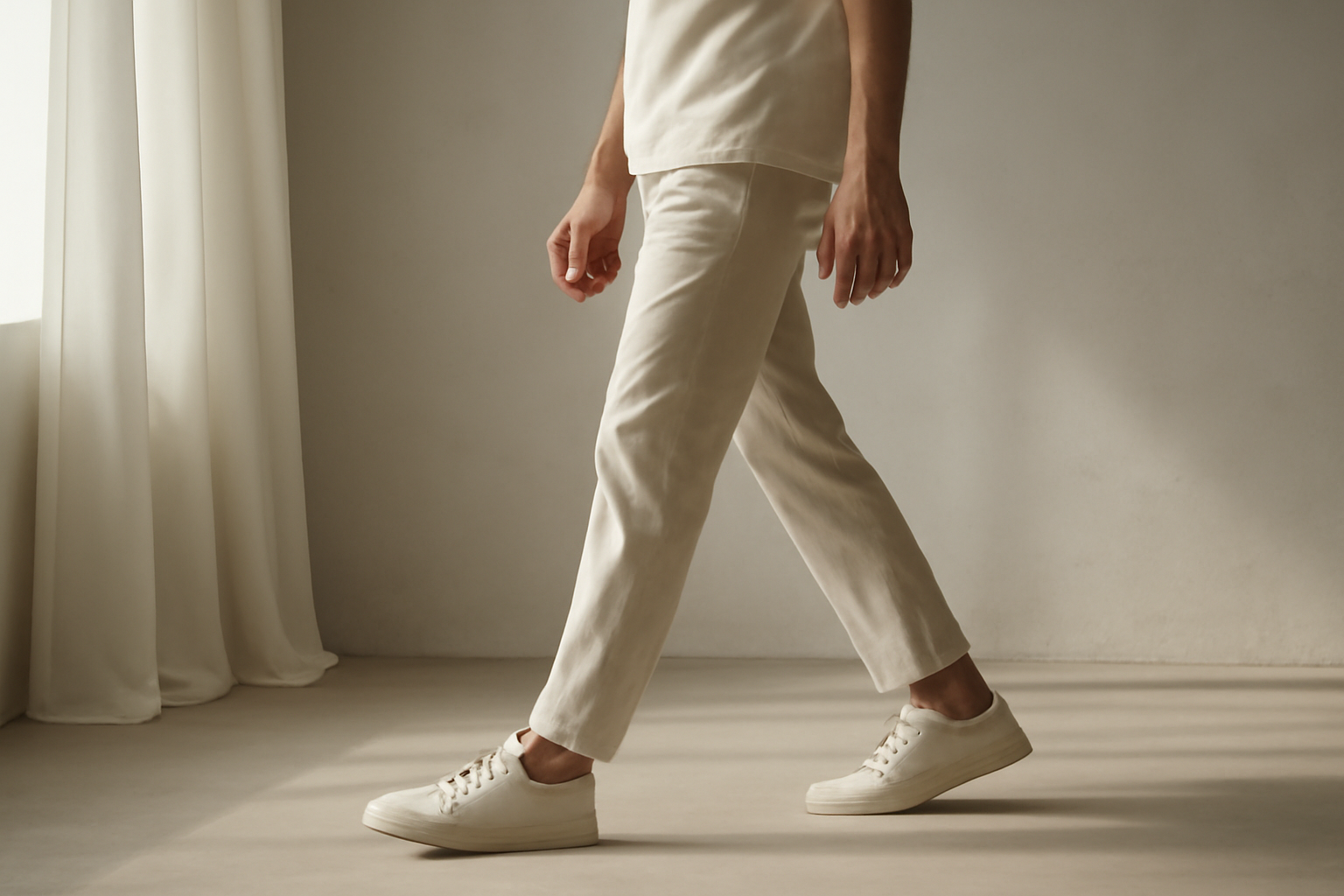annie-chausseur-porter-chaussures-design-minimal-homme homme marchant avec chaussures minimalistes