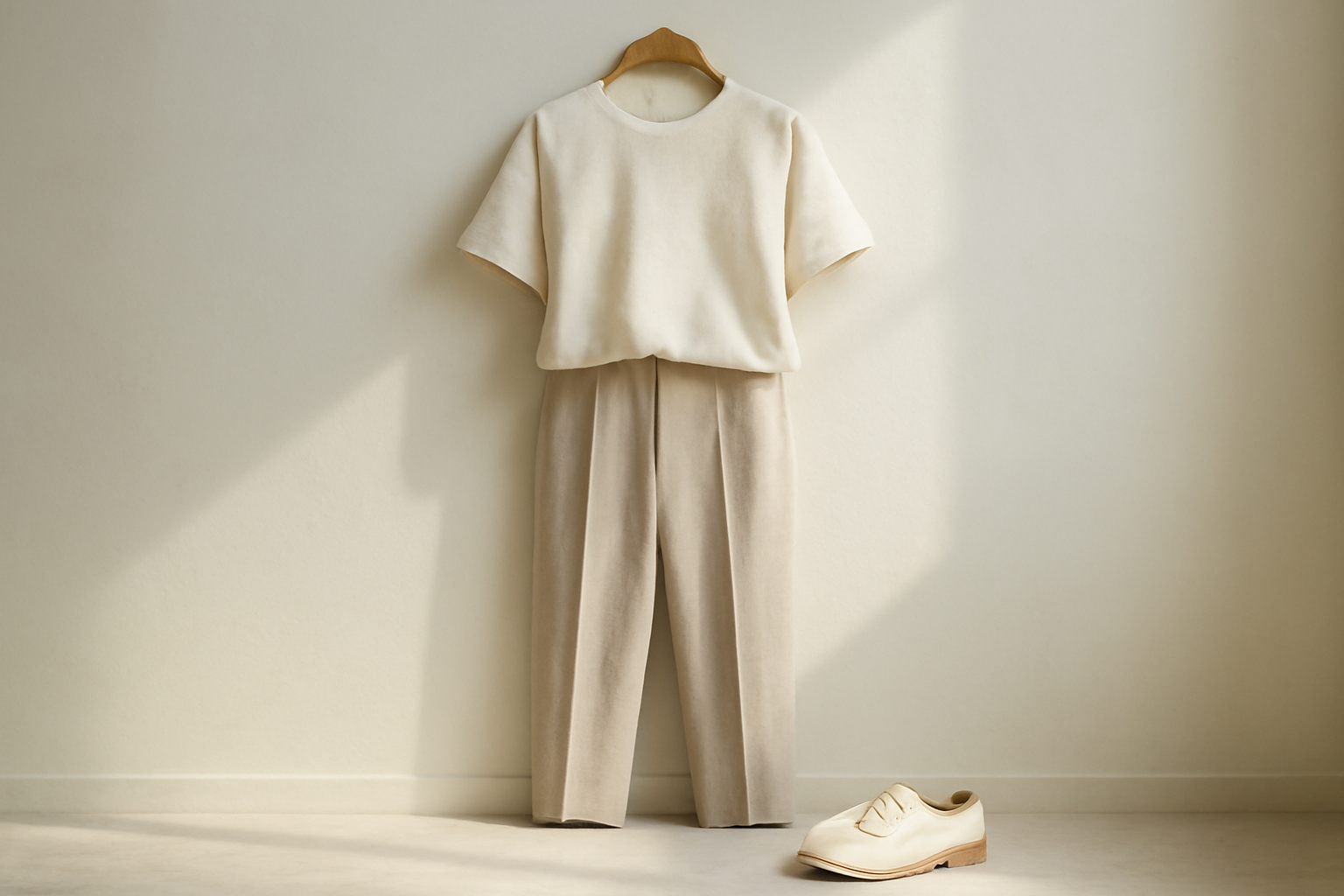 tenue simple avec chaussures minimalistes