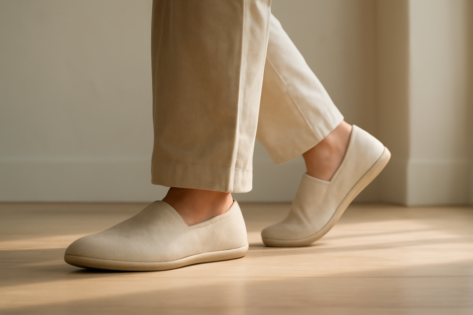 annie-chausseur-porter-chaussures-minimalistes-style-ville personne marchant avec chaussures minimalistes